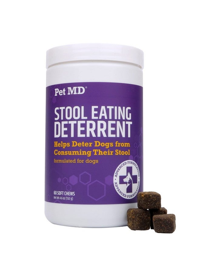 بيت إم دي مانع أكل البراز من Pet MD - يمنع الكلب من أكل البراز - ينفر من أكل البراز مع إنزيمات وأعشاب وبريبايوتكس لدعم الهضم وتنفس منعش - مضغ يمنع أكل البراز - 60 قرصًا - Image 1