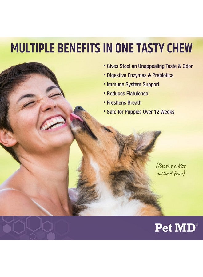 بيت إم دي مانع أكل البراز من Pet MD - يمنع الكلب من أكل البراز - ينفر من أكل البراز مع إنزيمات وأعشاب وبريبايوتكس لدعم الهضم وتنفس منعش - مضغ يمنع أكل البراز - 60 قرصًا - Image 3