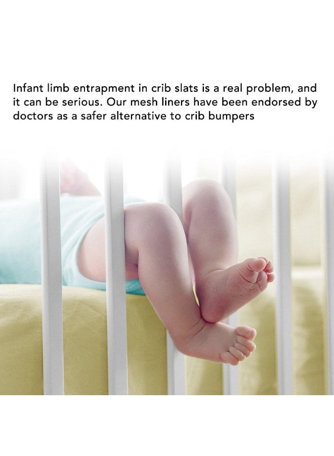 يونيكبيبي واقي سرير الأطفال الرمادي بنجمة من - بطانة سرير مغطاة بالشبك القابل للتنفس، واقي سرير مضاد للتصادم، واقي سرير ناعم من القطن، 2 قطعة/طقم - 340x28 سم + 160x30 سم - Image 4