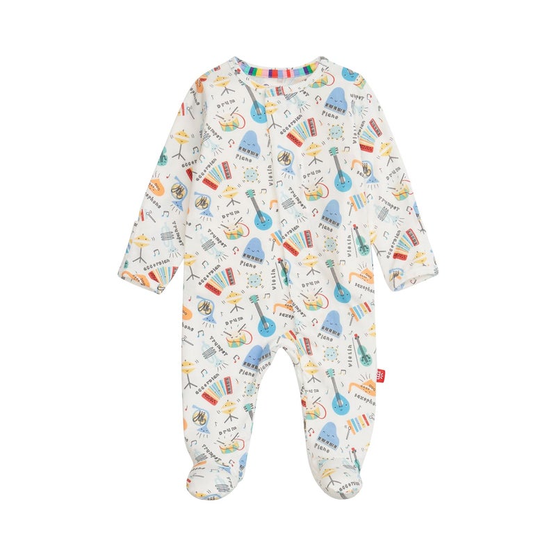 Magnetic Me Girls Modal Magnetic Baby Footie Pajamas Silky Soft Modal Fabric Bach Roll 36 Months - Image 2