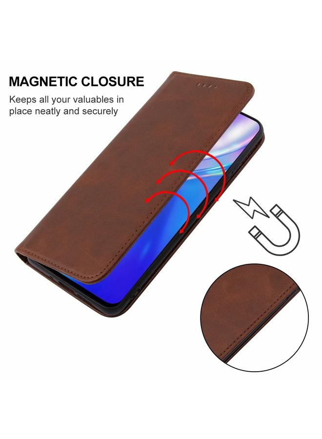 اس-توب جراب هاتف Realme XT بإغلاق مغناطيسي من الجلد - Image 5