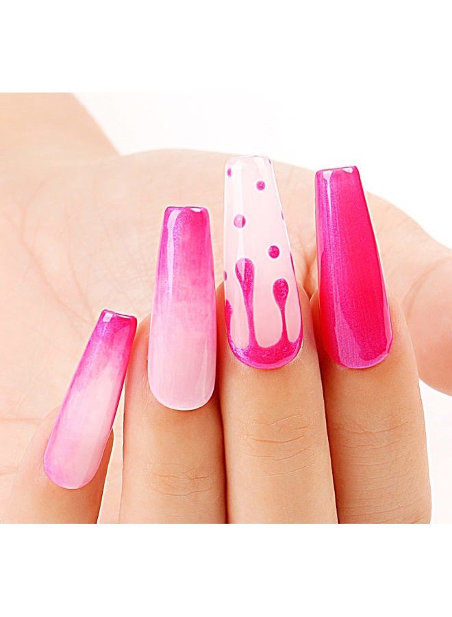 AIMEILI Soak Off U V LED Hot Pink Gel Nail Polish - Tutti Fruiti (002) 10ml - Image 3