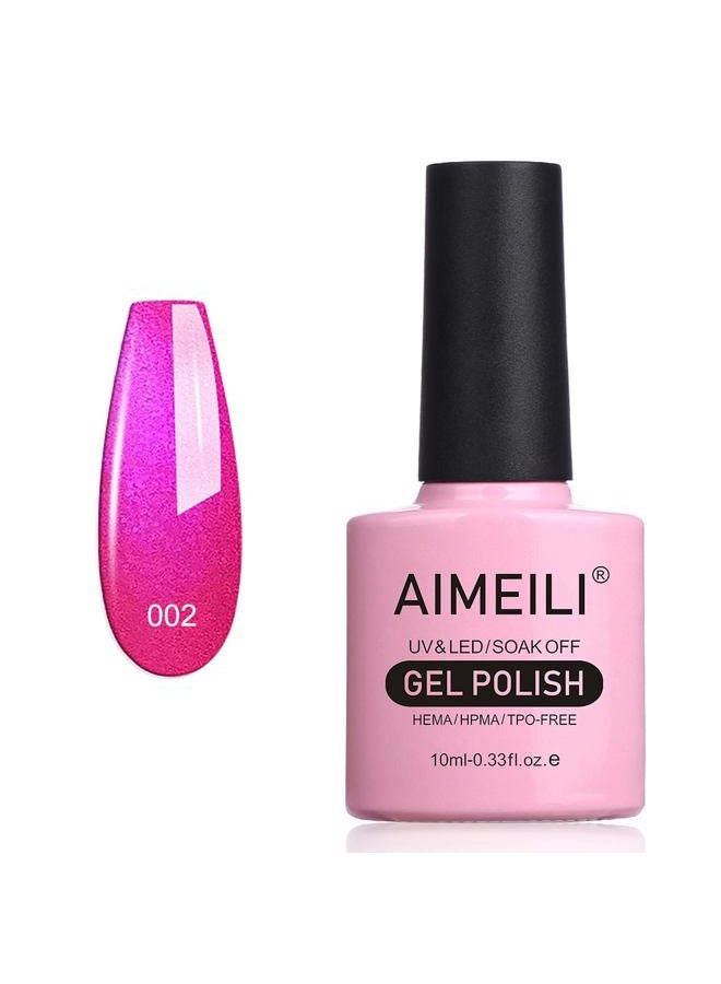 AIMEILI Soak Off U V LED Hot Pink Gel Nail Polish - Tutti Fruiti (002) 10ml - Image 1