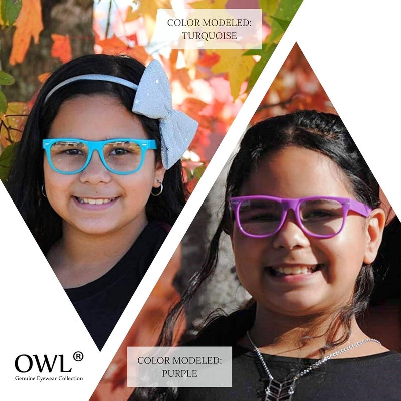OWL Kids Clear Lens Glasses UV Protection for Children, Colorful Frames Fun Pretend Play Eyewear Non Prescription - Image 3