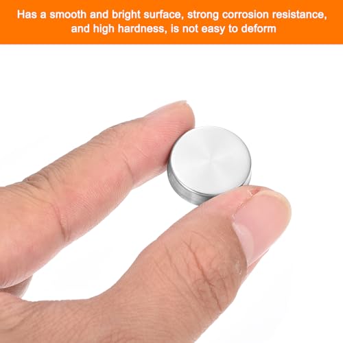 uxcell أغطية براغي uxcell 16 قطعة، أغطية براغي مرآة من الفولاذ المقاوم للصدأ، أغطية زخرفية للبراغي، مثبتات براغي مرآة للإعلانات، 18 مم قطر، فضي - Image 3