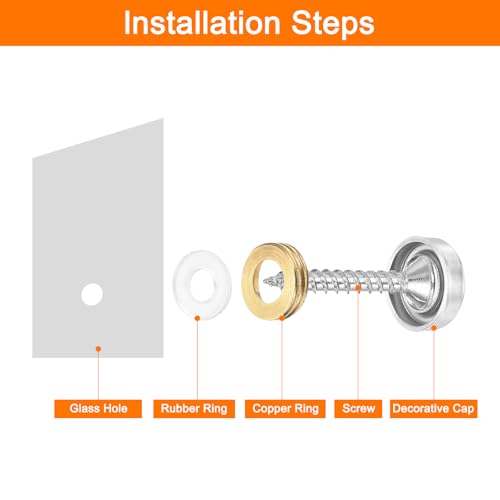 uxcell أغطية براغي uxcell 16 قطعة، أغطية براغي مرآة من الفولاذ المقاوم للصدأ، أغطية زخرفية للبراغي، مثبتات براغي مرآة للإعلانات، 18 مم قطر، فضي - Image 5