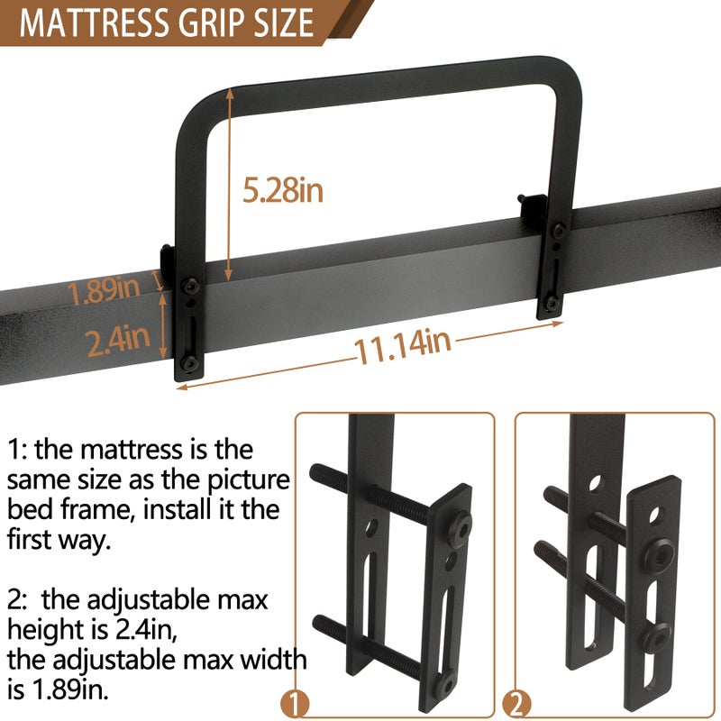 KOXHERO 6Pcs Mattress Slide Stopper for Metal Bed Frame(H5.2in) Mattress Retainer Bar Bracket Holder Keeping Mattress from Sliding for Foot of Adjustable Beds Rv Mattress Grippers - Image 4