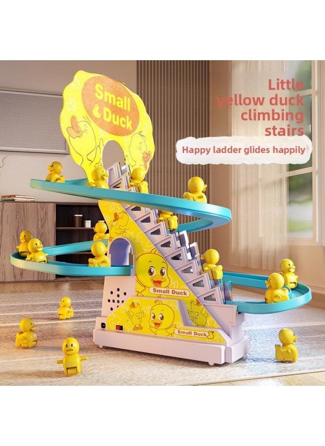 Generic Internet-famous Little Duck Climbing The Stairs On The Track Car Baby One Year Old Slide 4 Electric 2 Children Boy Toy-Colour:Upgrade 16 Pieces Of Music✅【15 Ducks】rechargeable Version Of The Little Yellow Duck Climbing Stairs  - Image 2
