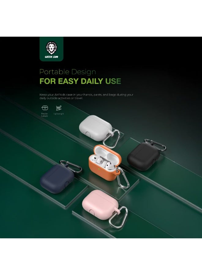 جرين ليون جراب سيليكون من سلسلة برلين لسماعات AirPods Pro 3 مع حلقة معدنية محمولة، حماية كاملة 360 درجة، ملاءمة سلسة، لمسة لطيفة على البشرة، تصميم من قطعة واحدة، مضاد للخدش والصدمات - أبيض - Image 3