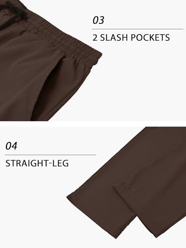 PLEPAN Men's Casual Cargo Pants Drawstring Hiking Pants Workout Tactical Joggers Sweatpants for Men Rosy Brown Large - Image 5