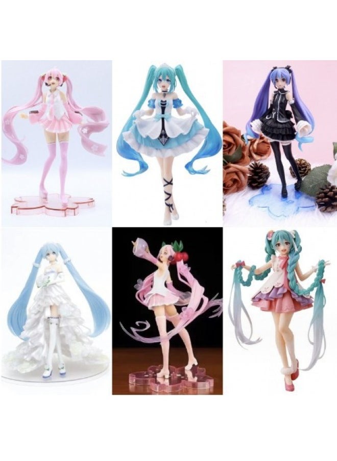 null - Cherry Blossom Early Due To Hand-held Future Miku Dance Cinderella Early Due To Model Ornaments Gift Animation Surrounding-Color:Sitting Posture Initial Sound [height About 12cm] Boxed - Image 1