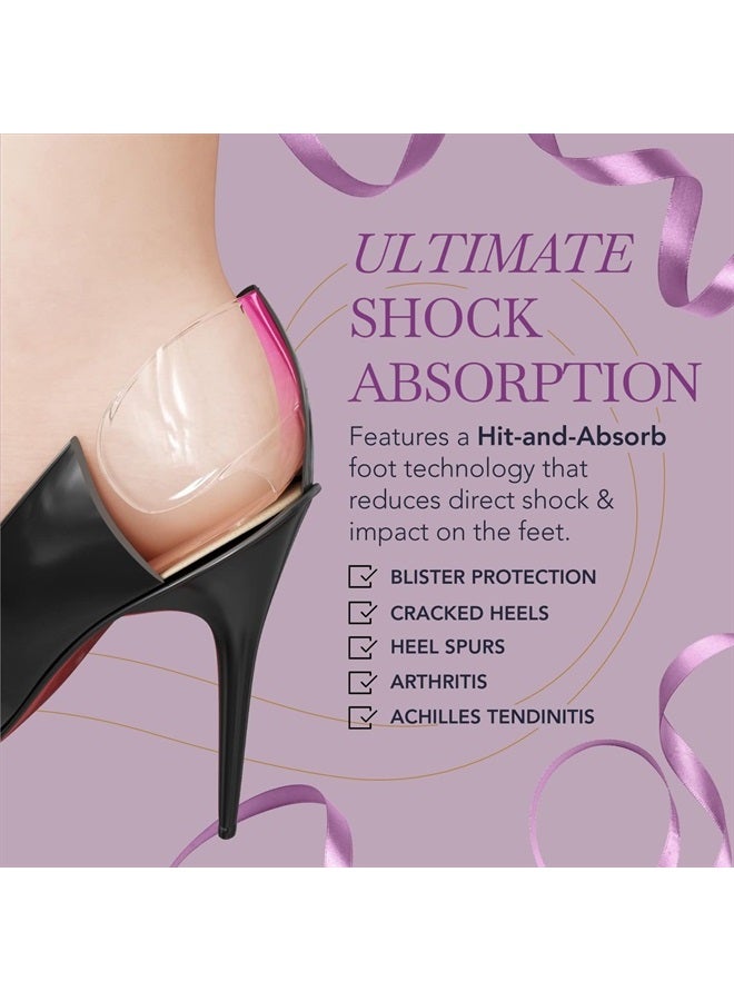 Ballotte Silicone Heel Protector - Heel Grips Heel Pads Shoe Pads Shoe Inserts for Women Heels - Shoe Inserts for Shoes That are Too Big High Heel Cushion Inserts Women (Double Cushioned (8 Pack)) - Image 4
