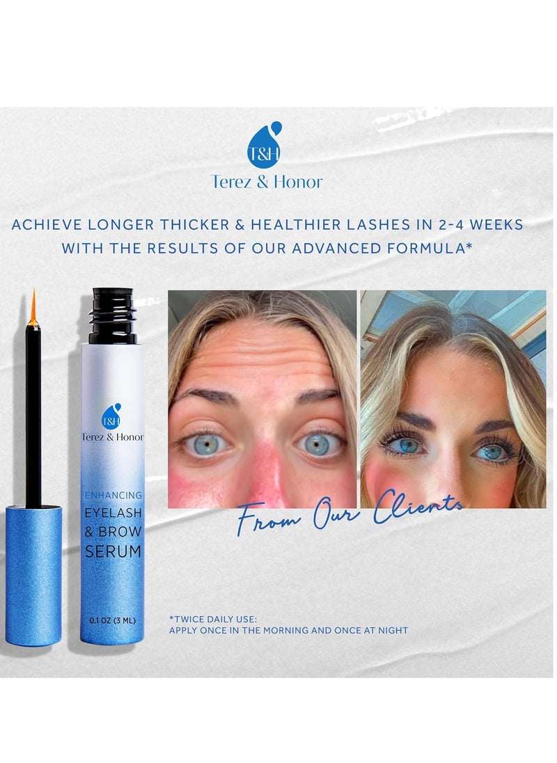 Terez & Honor - TEREZ & HONOR Natural Eyelash Growth Serum and Brow Enhancer to Grow Thicker, Longer Lashes for Long, Luscious Lashes and Eyebrows[3ml] - Image 1