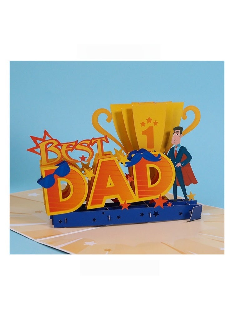 Winner Pop Up Father's Day Card for Dad, Happy Father's Day Card for Men, 3D Super Dad, for Grandpa, Brother, Grandad, Includes Envelope. - Image 3