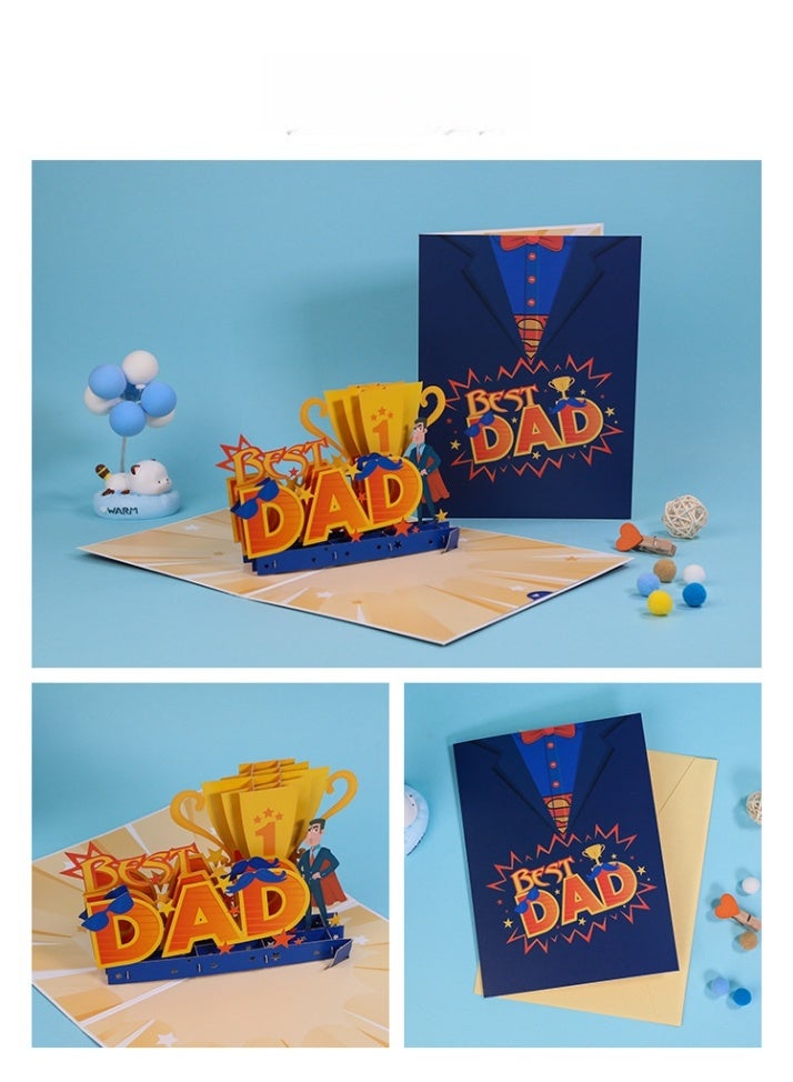 Winner Pop Up Father's Day Card for Dad, Happy Father's Day Card for Men, 3D Super Dad, for Grandpa, Brother, Grandad, Includes Envelope. - Image 5