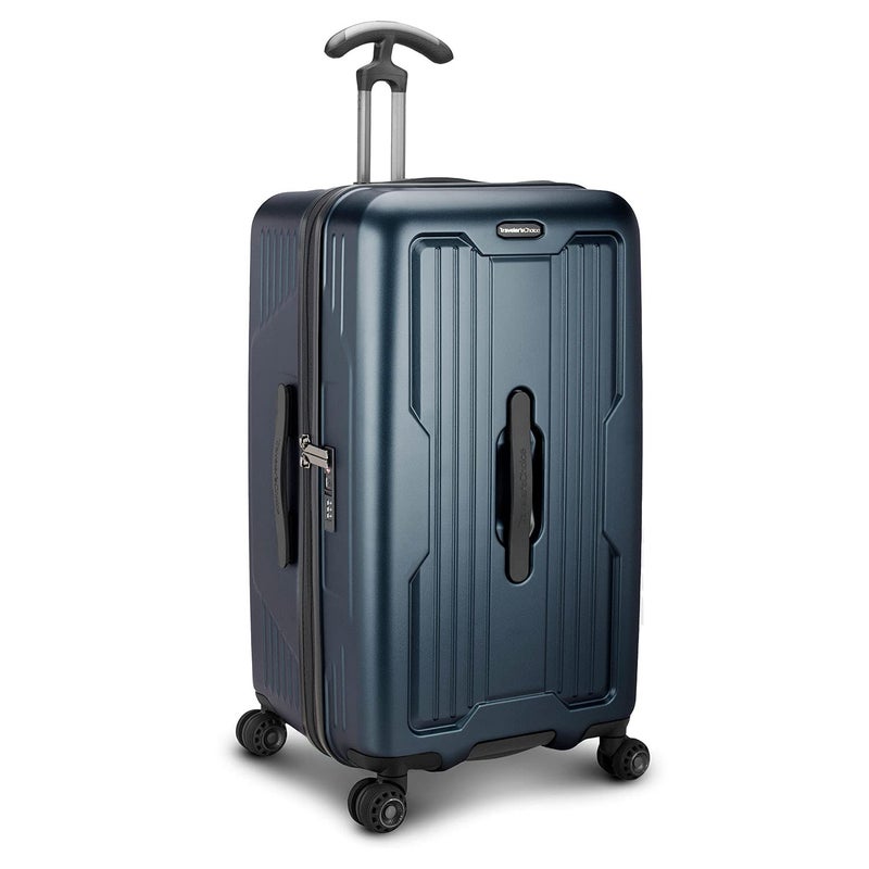 Traveler's Choice Traveler's Choice Ultimax Ii 26" Medium Trunk Spinner Luggage, Matte Navy, Checked 26-Inch, Ultimax Ii 26" Medium Trunk Spinner Luggage  - Image 1