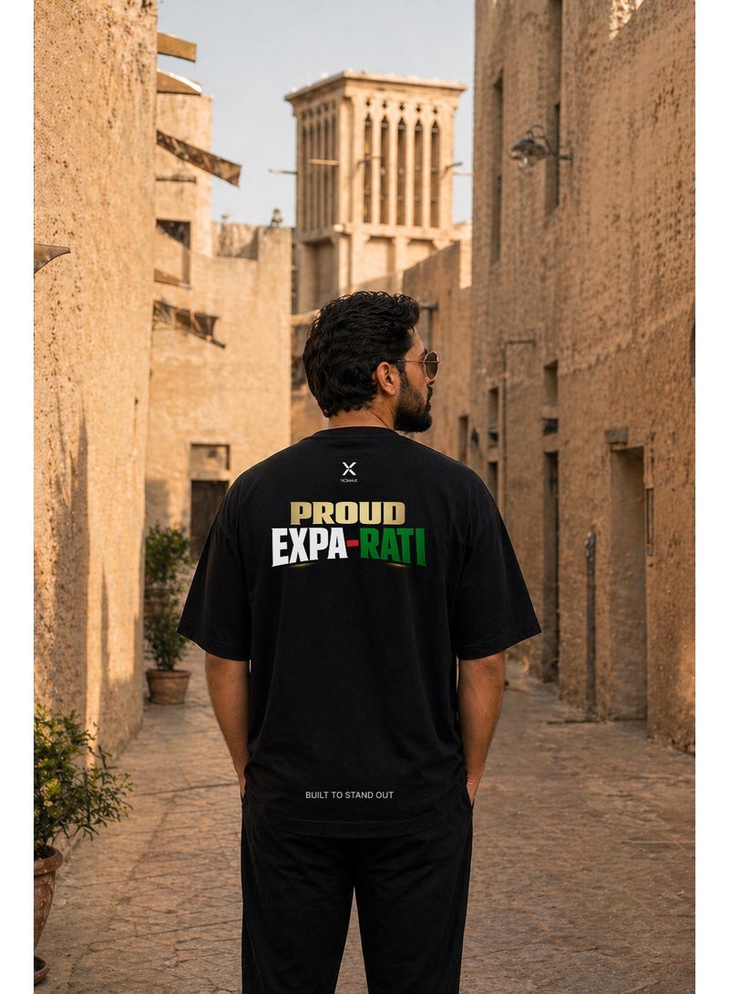 NOMAiX UAE Expat T-Shirt │ Proud Expat Bold Typography Tee │ UAE Flag Colours Streetwear │ Oversized │ Made in UAE - Image 3
