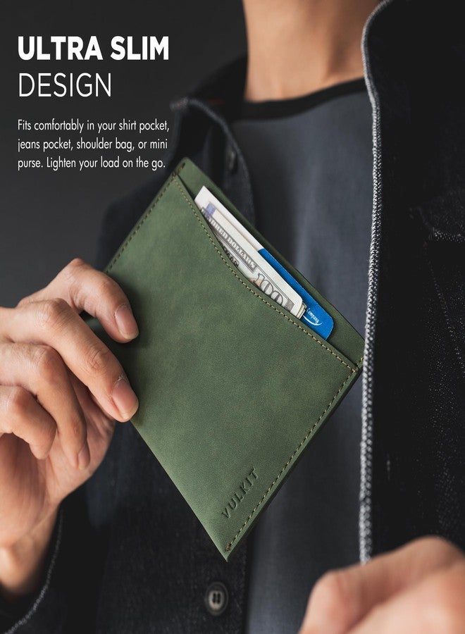فولكيت غطاء جواز سفر VULKIT بتصميم فائق النحافة، مصنوع من الجلد، مزود بتقنية حجب RFID وفتحتين للبطاقات، من أساسيات السفر المضادة للسرقة - Image 5