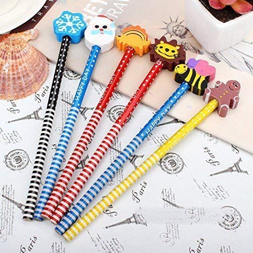PARTEET Cartoon Printed Pencils with Eraser for Kids (Pack of 24) - Image 2