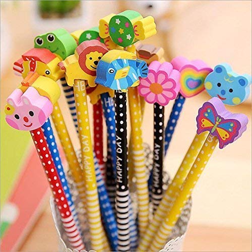 PARTEET Cartoon Printed Pencils with Eraser for Kids (Pack of 24) - Image 1
