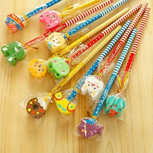 PARTEET Cartoon Printed Pencils with Eraser for Kids (Pack of 24) - Image 3