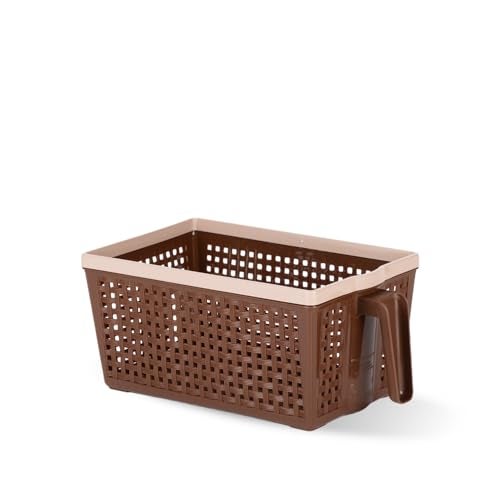 Nayasa Frill Fruit Basket for Dining Table & Fridge | Multipurpose Basket for Storage | Storage and Organisers | Ideal for Kitchen, Fridge & Dining Table | 6 Litre | Brown - Image 1