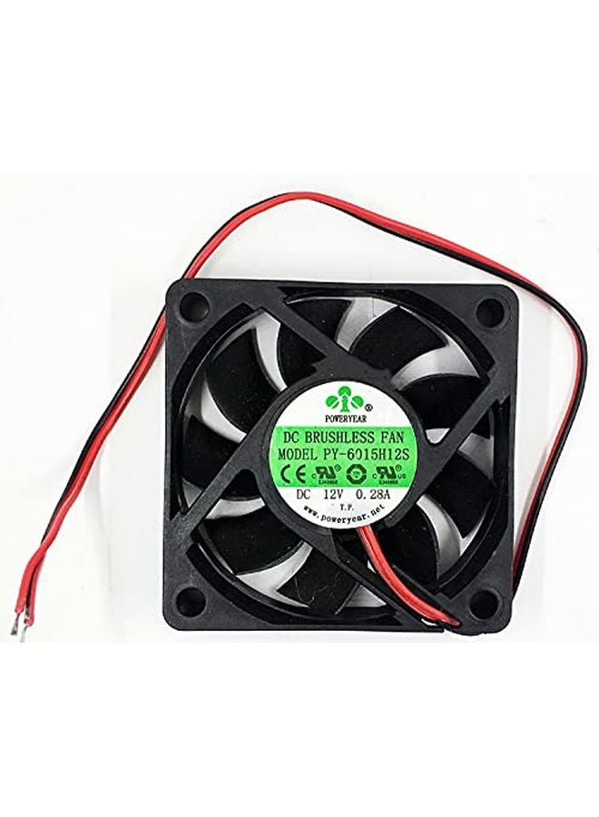12V 60mm 6015 DC Cooling Fan 0.28A 6cm 12S Ball Bearing - Image 2
