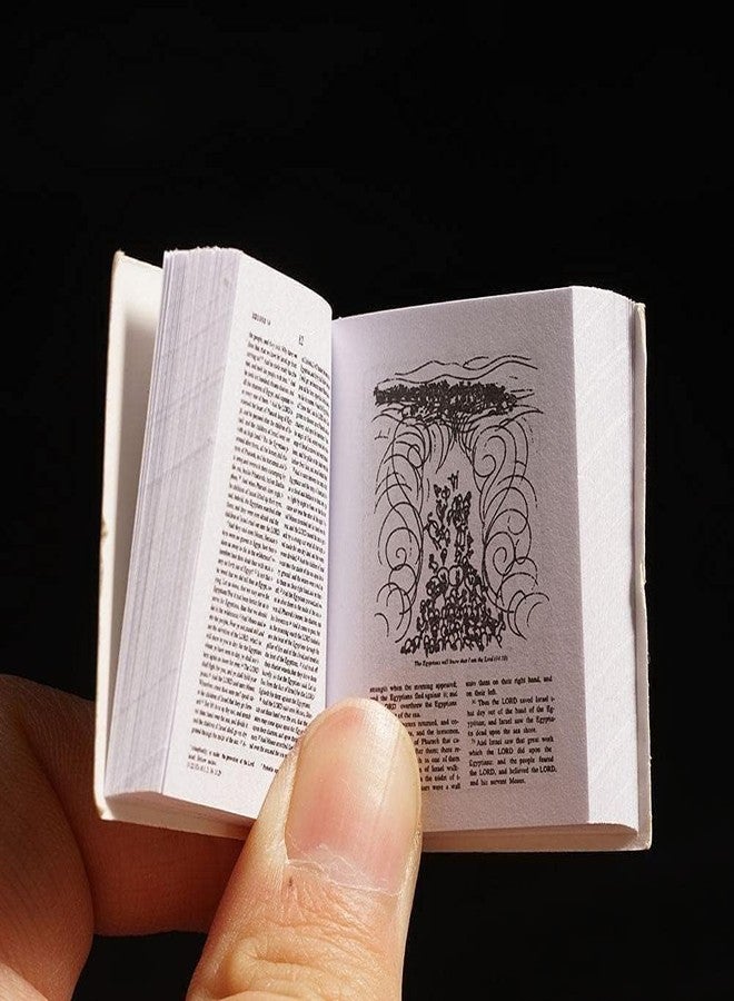 Junfamilee كتاب جيب صغير للكتاب المقدس 1/12 كتاب مصغر لبيت الدمى، رف كتب، ملحقات غرفة النوم، مكتبة، أثاث بيت الدمى، دمى وملحقات، زينة - Image 2