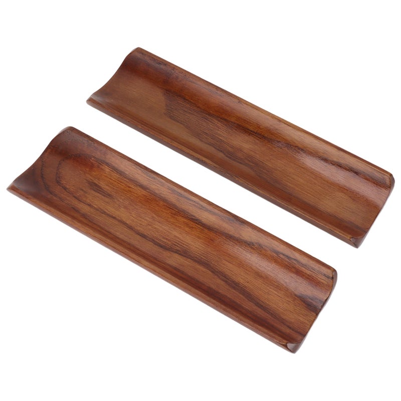 2PCS Sushi Plate Long Rectangle Plate Wood Japanese Style 7.2x2.1in Serving Platter for Cracker Party Home - Image 2
