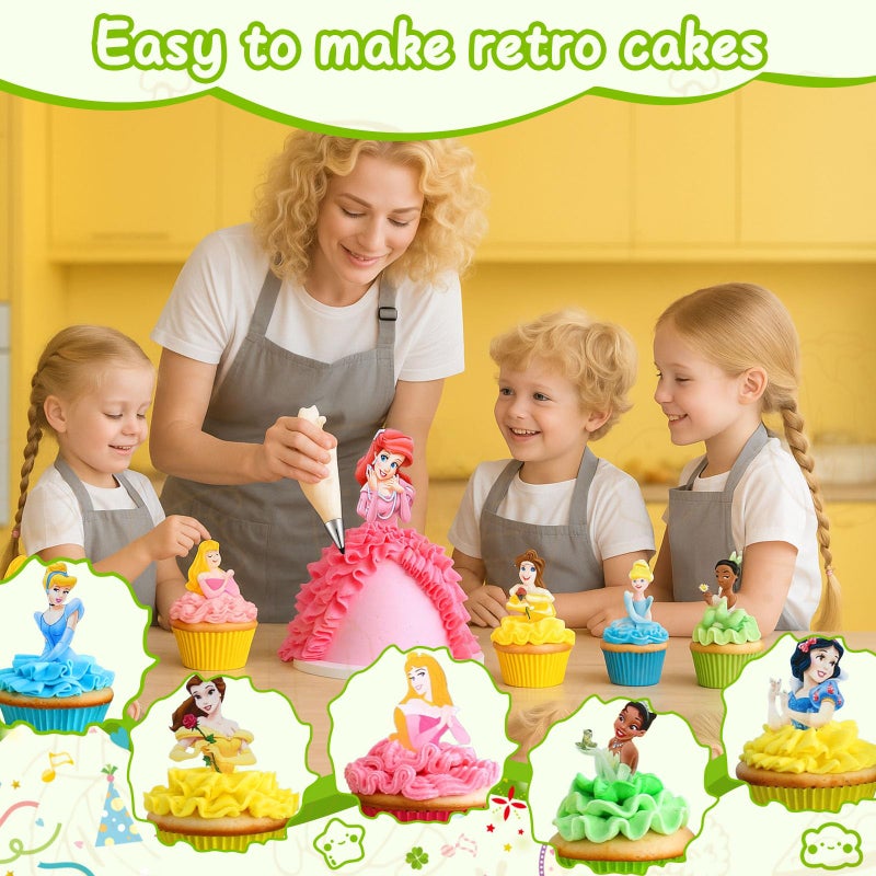 Suuker 7 Pieces Pleated Skirt Piping Nozzles Set, Stainless Steel Russian Nozzles Tips Piping Set For Pastry Fondant,Cake Decorating Supplies Baking Set Tools - Image 3