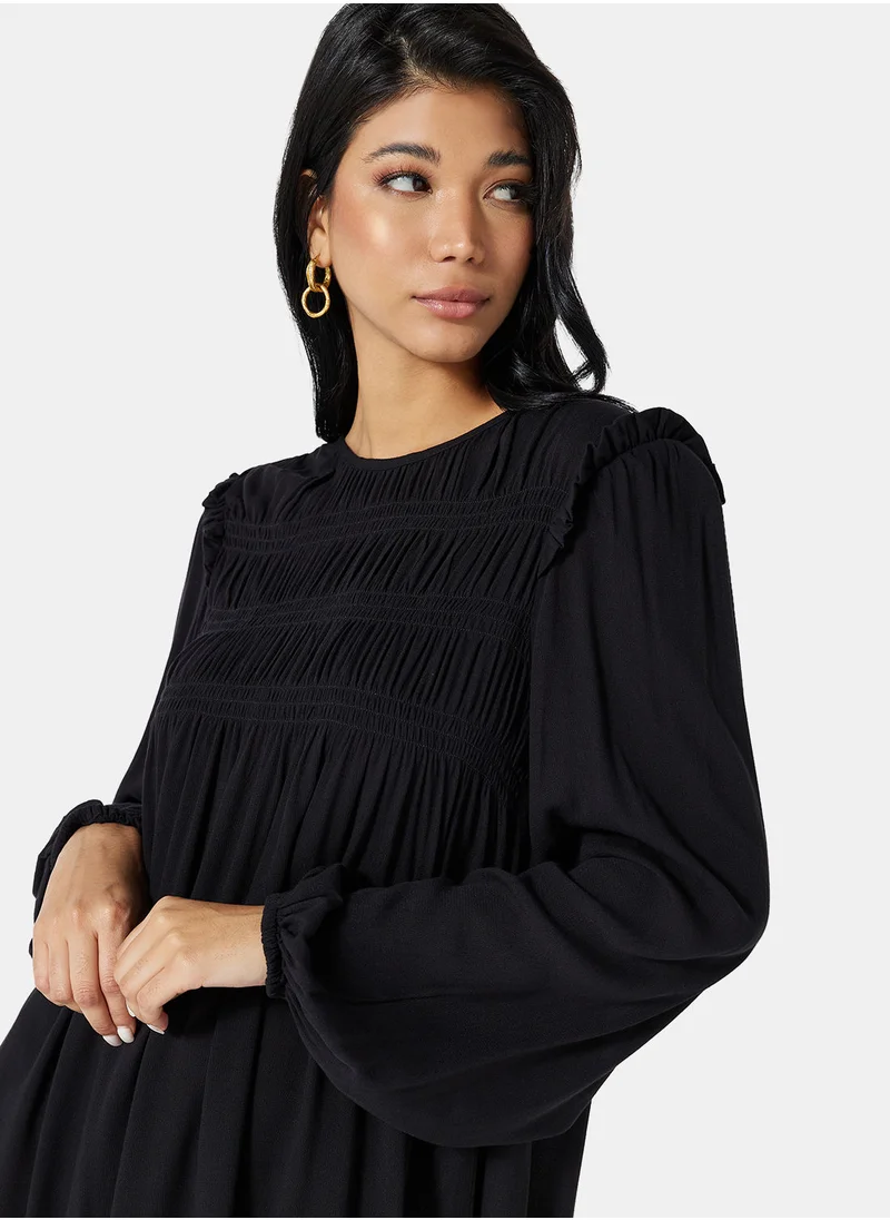 VERO MODA Pleated Yoke Mini Dress
