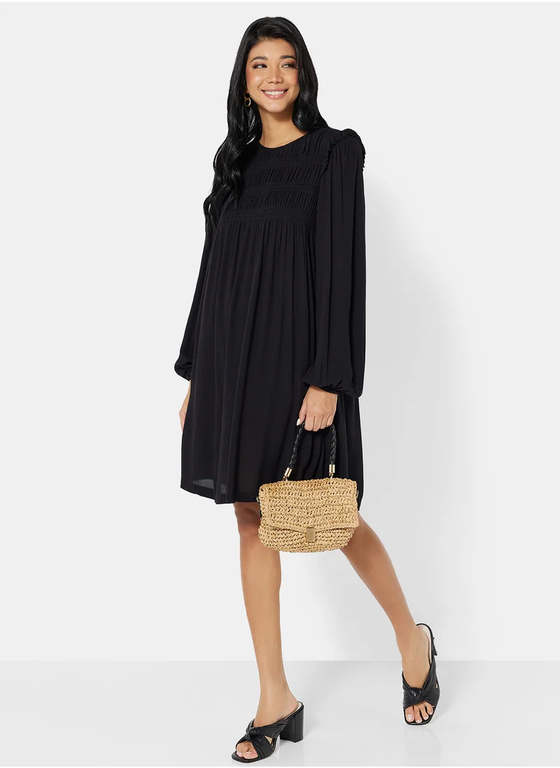 VERO MODA Pleated Yoke Mini Dress