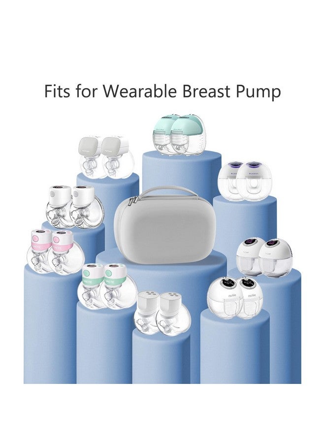 Gowing حقيبة حمل مضخات الثدي القابلة للارتداء، حقيبة صلبة مع صينية قابلة للإزالة، حقيبة تخزين مضخة الثدي محكمة الإغلاق متوافقة مع معظم مضخات الثدي القابلة للارتداء، تحمل 2 مضخة، رمادي - Image 2