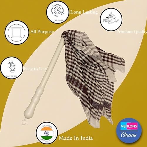 Vemlons Jhatakni Handy Duster with Removable Cotton Cloth for Cleaning Home/Jhatakni Cleaning Duster (Combo Set of 2 Duster), Multicolor - Image 3