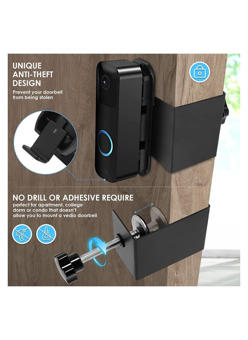 Y&D Doorbell Mount for Blink Video No Drill Anti-Theft Holder Adjustable Angle Fit Apartment Door Not Block Sensor  - Image 2