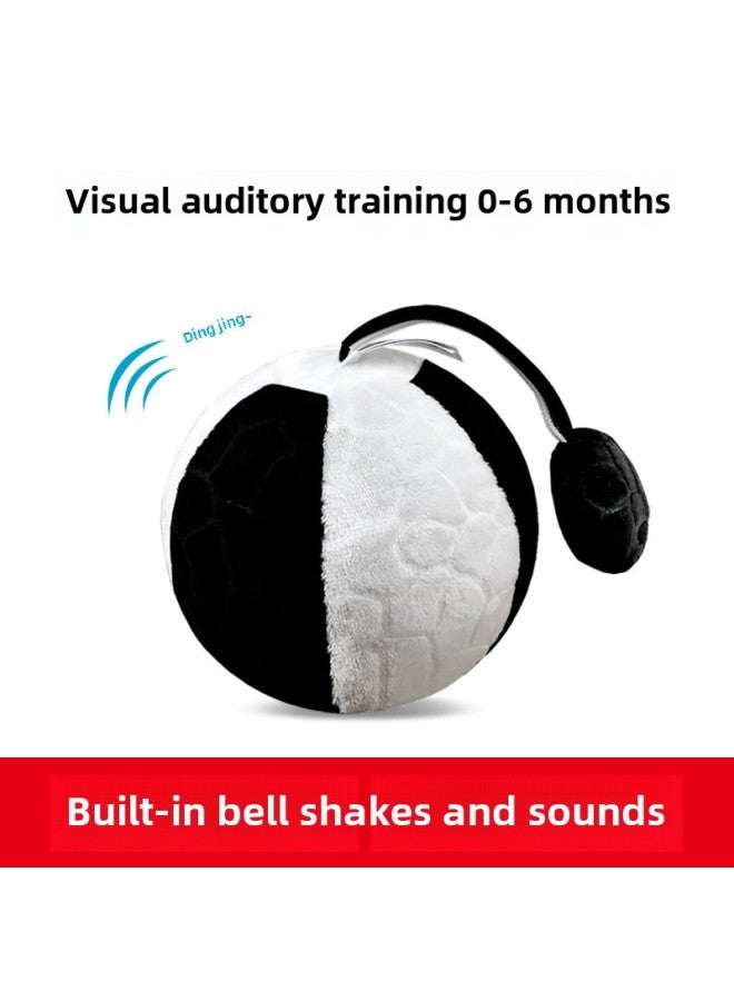 Red Sand Hammer Baby Newborn Grasping Hearing Chasing Vision Training Toy Can Bite Early Education Hand Rattle Baby-Color:Black And White View Ball - Image 1