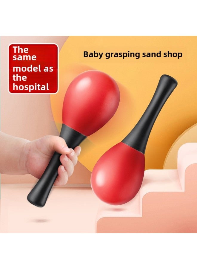 Red Sand Hammer Baby Newborn Grasping Hearing Chasing Vision Training Toy Can Bite Early Education Hand Rattle Baby-Color:Black And White View Ball - Image 2