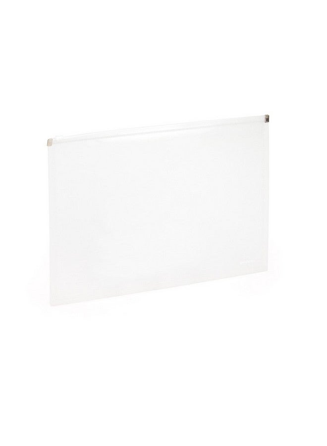 Poppin Zipper Pouches - Letter-Size Document Storage Bags, Waterproof Document Folder With Zipper Top, Set Of 3 (White, Letter)  - Image 3