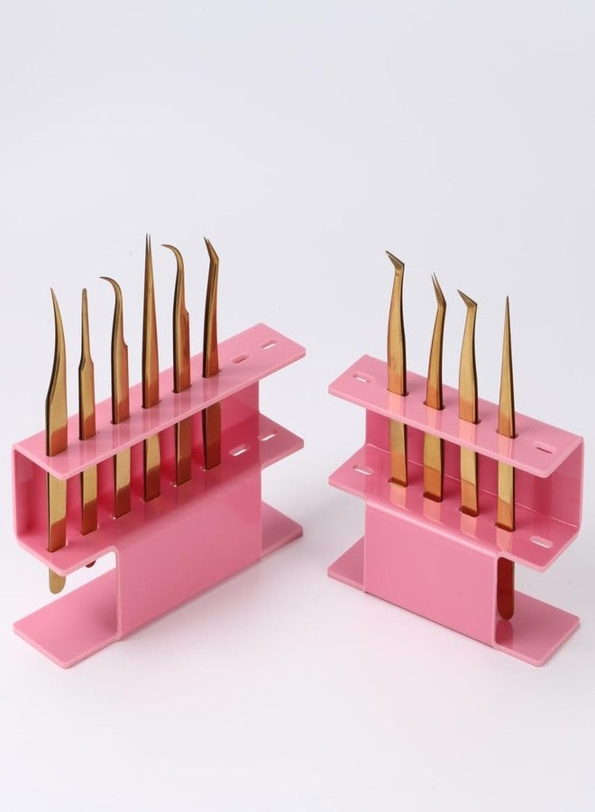 LIXIMMAZN 8 Holes Acrylic Tweezers Holder, Tweezers Stand Display Organizer for Eyelash Extension Supplies (Pink 8 Holes) - Image 5