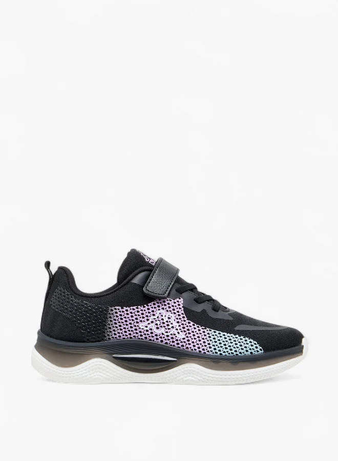 Kappa Girls' Logo Print Sports Shoes with Hook and Loop Closure