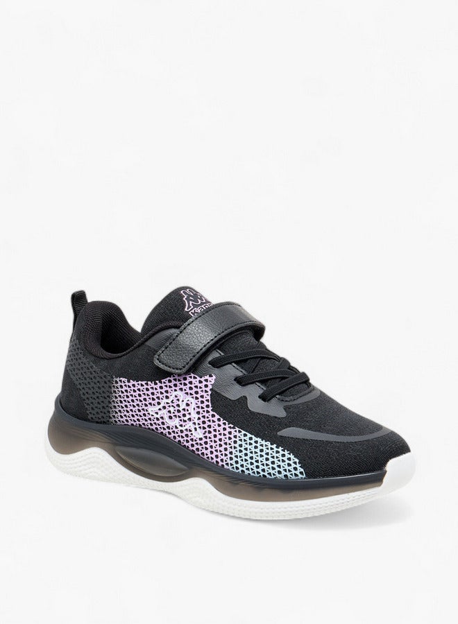 Kappa Girls' Logo Print Sports Shoes with Hook and Loop Closure  - Image 2