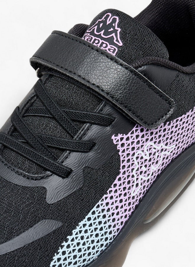 Kappa Girls' Logo Print Sports Shoes with Hook and Loop Closure  - Image 4