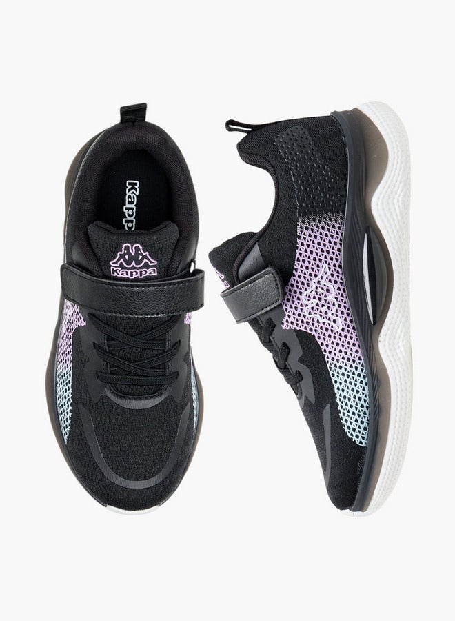 Kappa Girls' Logo Print Sports Shoes with Hook and Loop Closure  - Image 1