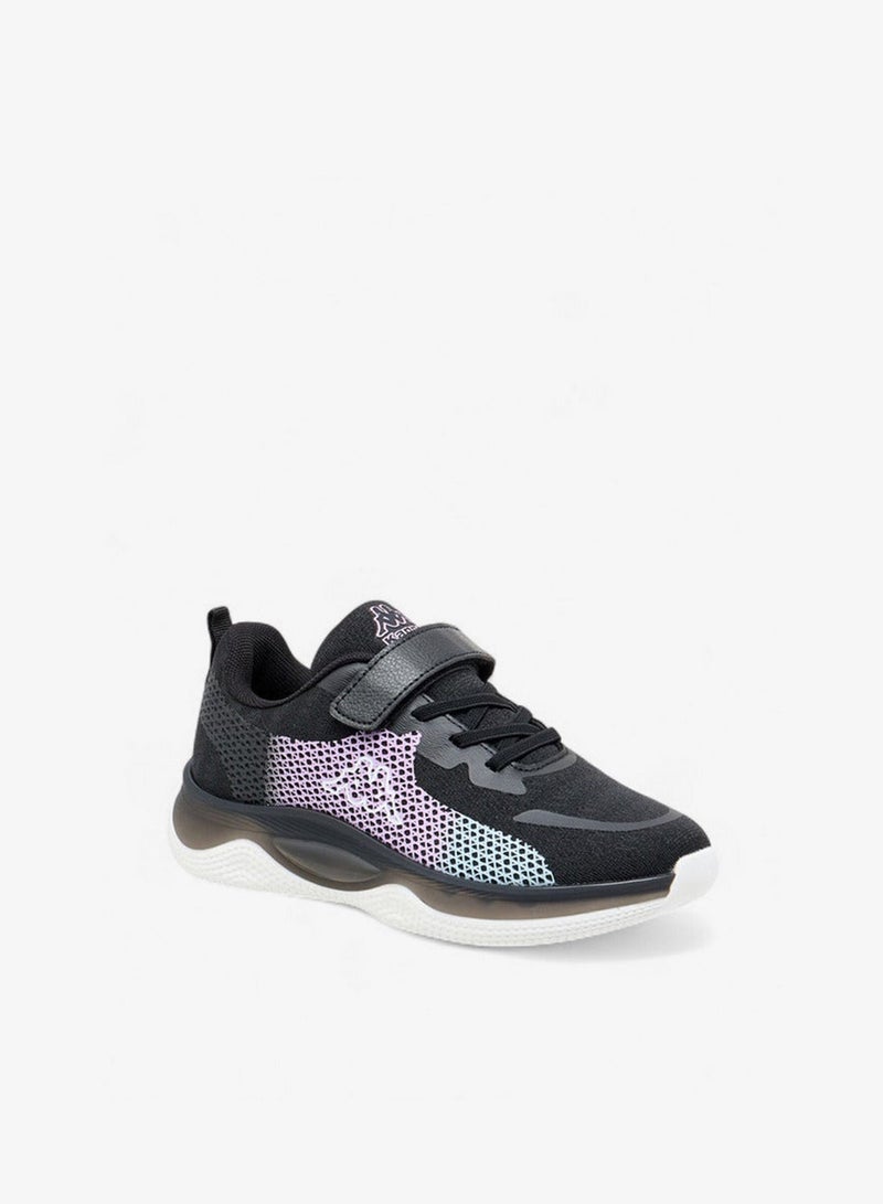 Kappa Girls' Logo Print Sports Shoes with Hook and Loop Closure - Image 2