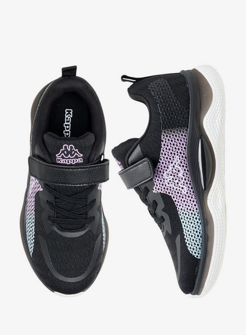 Kappa Girls' Logo Print Sports Shoes with Hook and Loop Closure - Image 1
