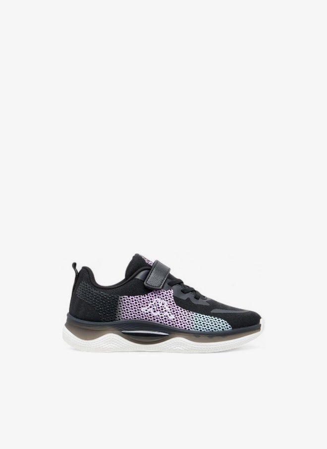 Kappa Girls' Logo Print Sports Shoes with Hook and Loop Closure - Image 3