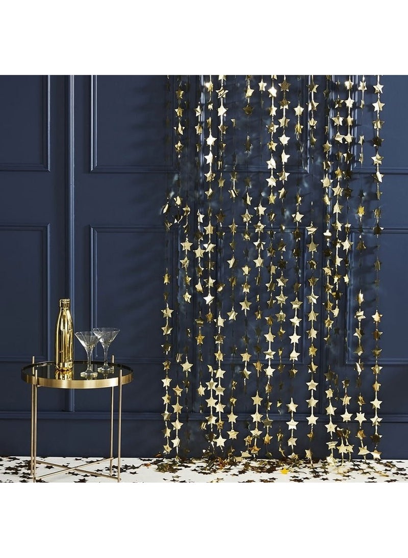 Ginger Ray Backdrop Curtain Stars Gold Foil 120x200cm - Image 2