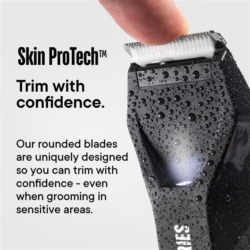 TOOLETRIES الحلاق - ماكينة حلاقة الشعر في منطقة العانة والجسم للرجال، ماكينة حلاقة كهربائية لشعر العانة، الكرة، منطقة العانة، الصدر، الساقين، مقصات مقاومة للماء للاستخدام الرطب/الجاف، قابلة لإعادة الشحن، مجموعة دش إضافية - أسود - Image 5