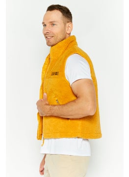 Men Embroidered Logo Faux Fur Vest Jackets, Mustard - pzsku/ZED69432A8141F295F1BBZ/45/_/1737642525/7372d1e7-609c-4d23-9cdc-3501c720598c