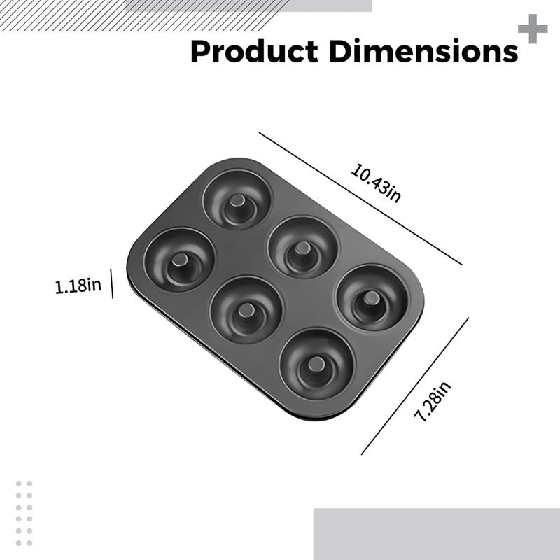 Donut Mold Nonstick 6-Cavity, Coated Baking Pan, Easy Clean, Perfect Donut Every Time, for Home Baking and Parties, Ideal - Image 4